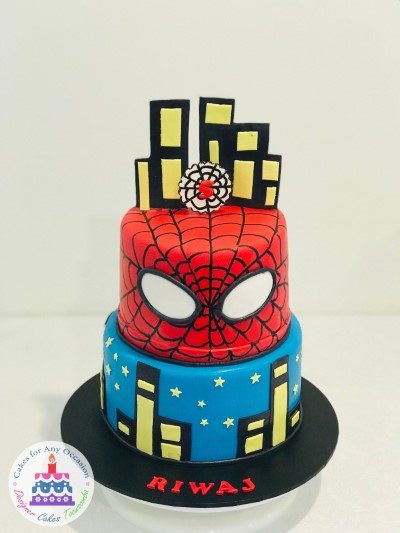 2 Tier spiderman Themed Cake-min.jpg
